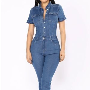 denim jumpsuit